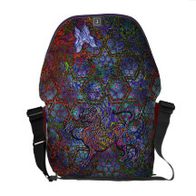 De digitale Geometrische Zak van de Kunst & Luipaa Messenger Bag