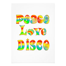 De Disco van de Liefde van de vrede Gepersonaliseerde Uitnodiging