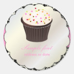 De diy kleuren van PixDezines, cupcake+het damast  Stickers