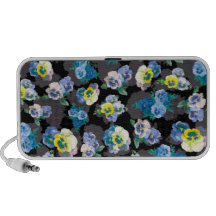 De donkere druk van de pansies elegante bloem reis luidspreker