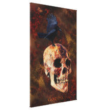 De Donkere Kunst van de Kraai & van de Schedel van Stretched Canvas Prints
