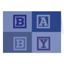 De Douche van het Blok van het baby - Blauw Wenskaarten