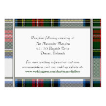 De Dress Plaid Wedding Enclosure Kaart van Stewart Visitekaartjes Sjabloon