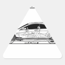 De drijf Auto van de Sedan van de Kunst Driehoek Stickers