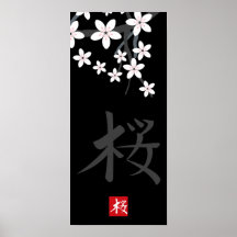De Druk van de Hiëroglief van Sakura Afdruk