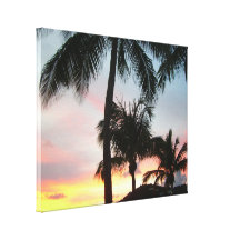 De Druk van het Canvas van de Palmen van de zonson Canvas Afdruk