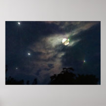 De Druk van Photograhy van de Sterren van de Maan  Poster