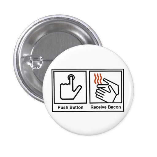 De drukknop, ontvangt de Knoop van het Bacon Buttons