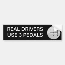 De echte Bestuurders gebruiken 3 Pedalen Bumpersticker