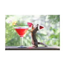De Eekhoorn die van Kerstmis een Cocktail drink Canvas Prints