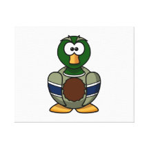 De Eend van de cartoon Stretched Canvas Afdruk