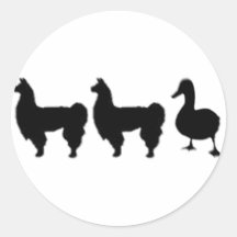 De Eend van de Lama van de lama Ronde Sticker