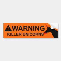 De Eenhoorns van de moordenaar Bumperstickers