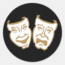 De eenvoudige Maskers van het Drama Ronde Stickers