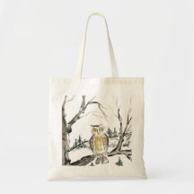 De eenzame Uil Canvas Tassen