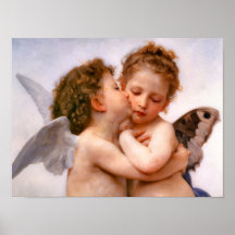 De Eerste Kus van engelen, Bouguereau Plaat