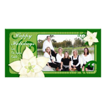 De eigentijdse Poinsettia van de Vakantie Persoonlijke Fotokaart
