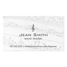 De elegante Muziek neemt nota van het Visitekaartj