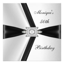 De elegante Zwarte Witte Diamant van de 50ste Verj Persoonlijke Aankondigingen