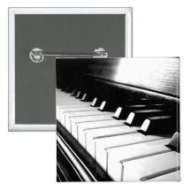 De elegante Zwarte & Witte Fotografie van de Piano Speldje