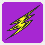De elektrische Gele Bout van de Bliksem Vierkante Sticker