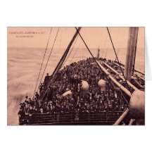 De Emigranten 1910 van Hamburg Amerika Linie Auswa Kaart