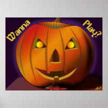 De enge Pompoen van Halloween Poster