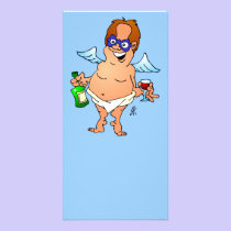 De engel die van Kerstmis een glas wijn hebben fotokaarten