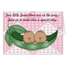 De Erwt van het Baby shower van het Meisje van twe Wenskaart