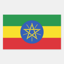 De Ethiopische Vlag van Ethiopië/ Rechthoekige Stickers