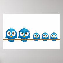 De familieposter van de tjilpen