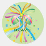 De feestelijke Sticker van Bravo van het Lint