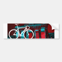 De Fiets Berlijn van het spoor - rood blauw Bumpersticker