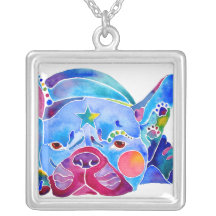 De Franse Hond van de Stier in Blauw Ketting