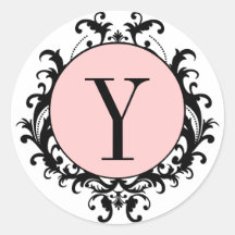 De Franse Sticker van het Damast van het Monogram 