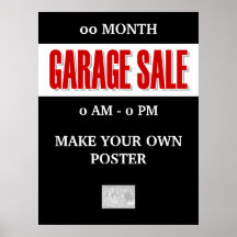 De garage sale adverteren promotie GROOT Afdruk