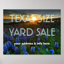 DE GARAGE SALE VAN DE GROOTTE VAN TEXAS AFDRUK