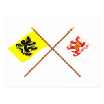 De gekruiste Vlaggen van Vlaanderen en van Limburg Wenskaart