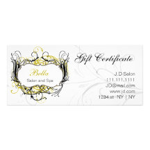 de gele, zwart-witte Elegante Certificaten van de  Custom Reclamekaart