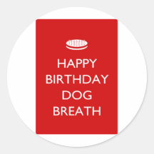 De gelukkige Adem van de Hond van de Verjaardag Ronde Stickers