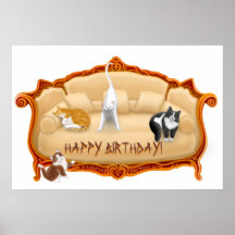 De gelukkige Druk van de Katten van de Laag van de Poster