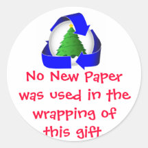 De gerecycleerde Omslag van de Gift Ronde Stickers