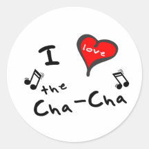 de giften cha-Cha - het Hart van I cha-Cha Ronde Stickers