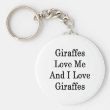De giraffen houden van me en ik houd van Giraffen Sleutelhanger