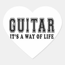 De gitaar het is manier van het leven hart sticker