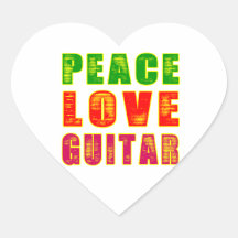 De Gitaar van de Liefde van de vrede Sticker