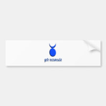 de god gestalte geeft aan blauw bumpersticker