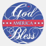 De god zegent de God van Amerika ~ zegent de V.S. Ronde Sticker