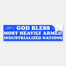 De god zegent… de Sticker van de Bumper van Naties Bumperstickers