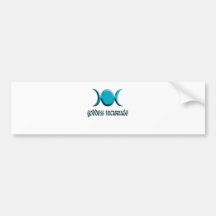 de godin gestalte geeft aan blauw bumpersticker